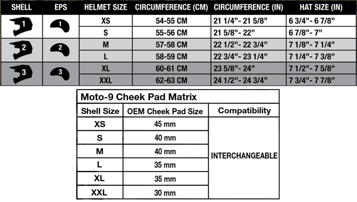 Bell Moto 9 + FLEX Template - Size Medium & Large