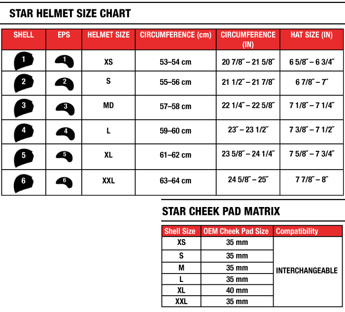 bell star order size up